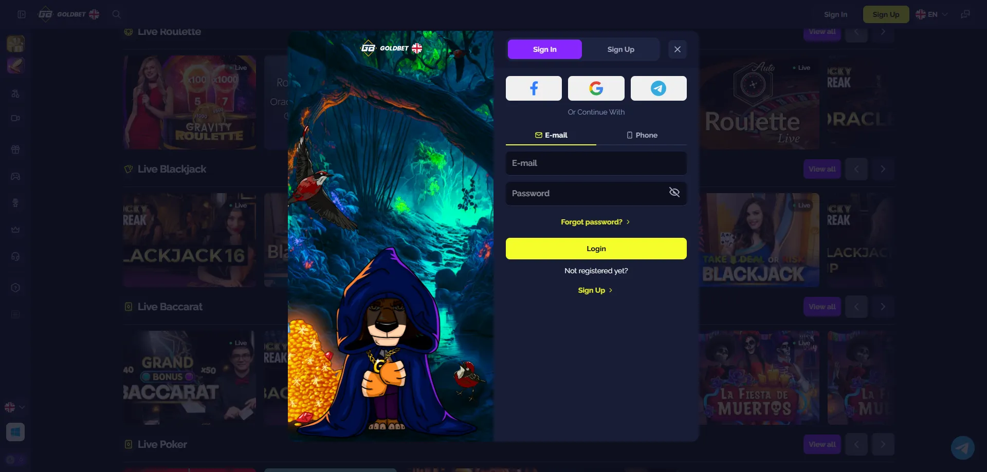 تسجيل الدخول إلى Goldbet — إدارة الحساب بأمان